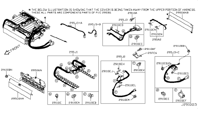 2013 Infiniti M35h Harness-Cell Voltage Diagram for 295J1-1MG0A