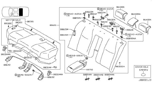 2017 Infiniti Q70 Hybrid Rear Seat Diagram 2