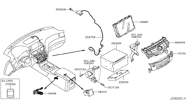 2018 Infiniti Q70 Cable-Usb Diagram for 28088-5UV1B