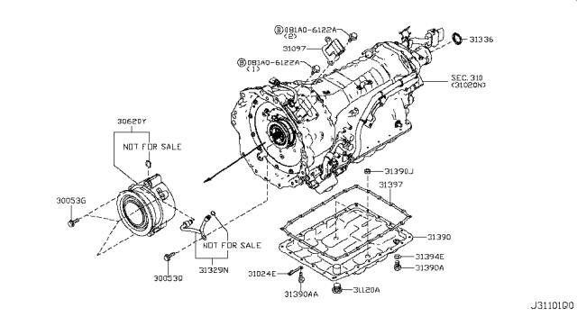 2018 Infiniti Q70 Hybrid Torque Converter,Housing & Case Diagram