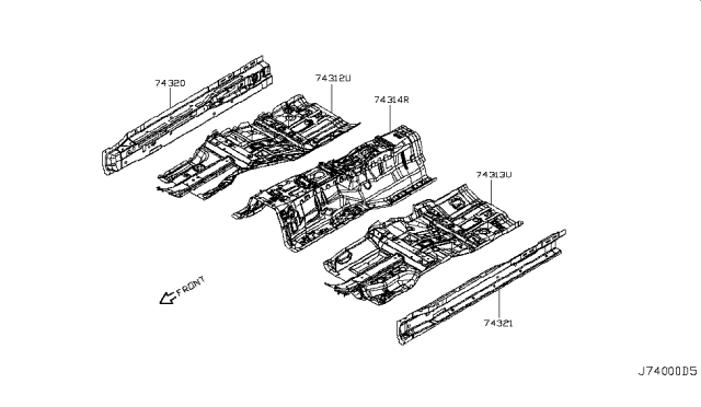 2018 Infiniti Q70 Floor Panel Diagram