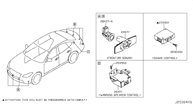 2017 Infiniti Q70 Controller Assy-Warning Speaker Diagram for 284P1-4AM0A