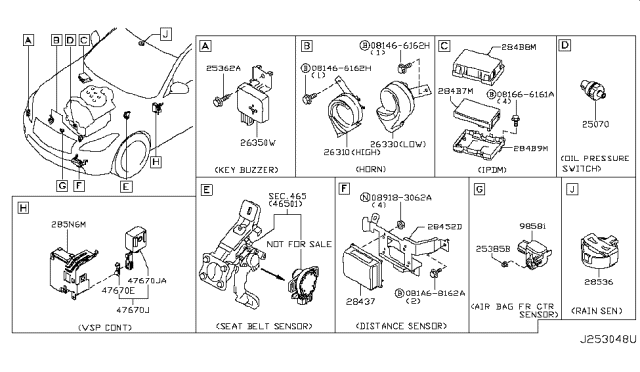 Buzzer Assy Diagram for 26350-JA02A