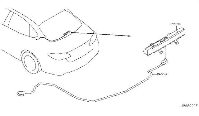 2016 Infiniti Q70 Hybrid High Mounting Stop Lamp Diagram