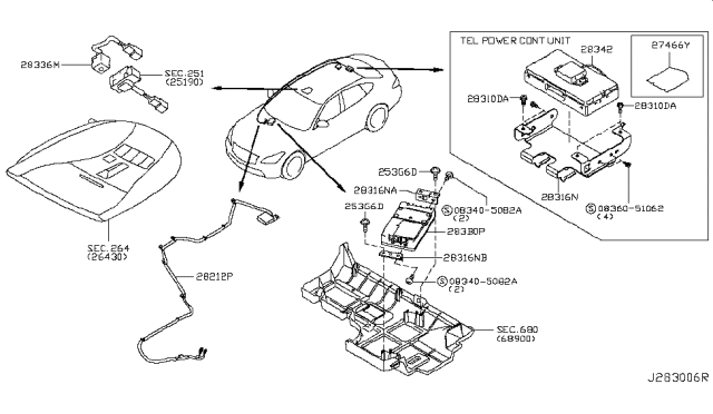 2014 Infiniti Q70 Hybrid Telephone Diagram 1