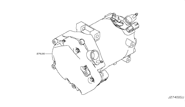 2013 Infiniti M35h Compressor-Air Conditioner Diagram for 92600-1MG0A