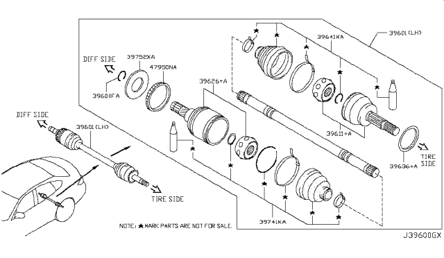 2012 Infiniti M35h Rear Drive Shaft Diagram 1