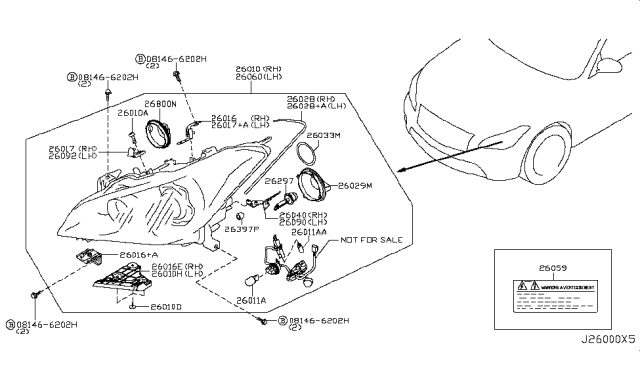 2012 Infiniti M35h Headlamp Diagram