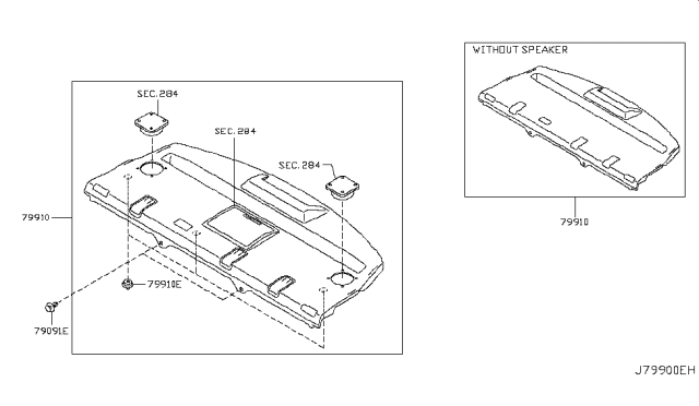 2015 Infiniti Q70 Hybrid Rear Trimming Diagram 2