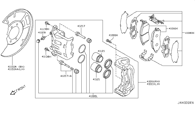 2017 Infiniti Q70 Hybrid Front Brake Diagram