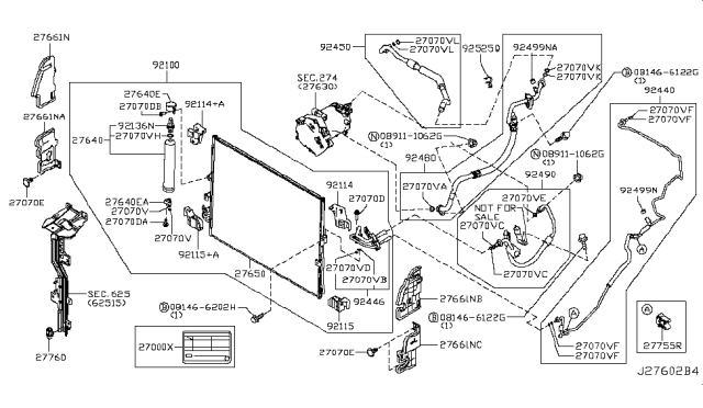 2016 Infiniti Q70 Seal-CONDENSOR Diagram for 92185-1MG0A