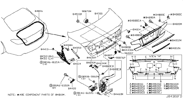 2014 Infiniti Q70 Clip Diagram for 63848-AQ100