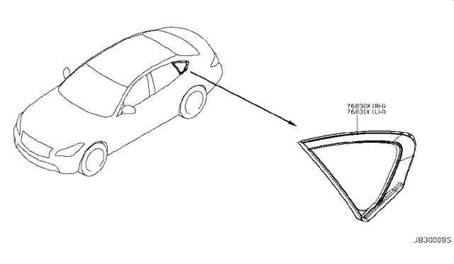 2017 Infiniti Q70 Hybrid Side Window Diagram