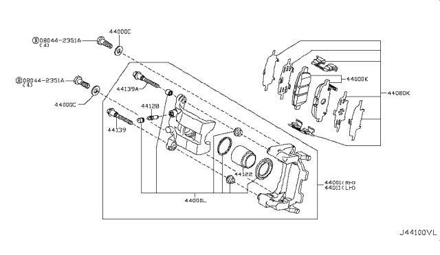 2018 Infiniti Q70 Hybrid Rear Brake Diagram 1