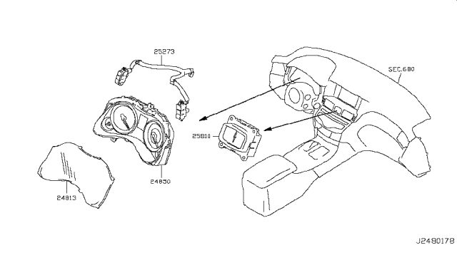 2014 Infiniti Q70 Instrument Meter & Gauge Diagram 2