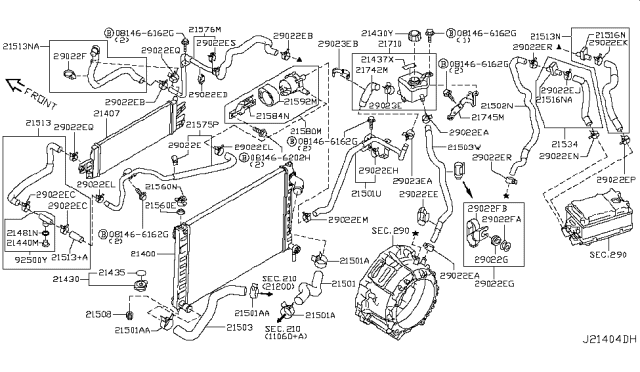2017 Infiniti Q70 Mounting-Radiator Diagram for 21508-4P000