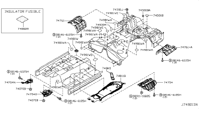 2018 Infiniti Q70 Hybrid Floor Fitting Diagram 4