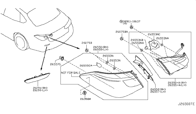 2017 Infiniti Q70 Rear Combination Lamp Diagram