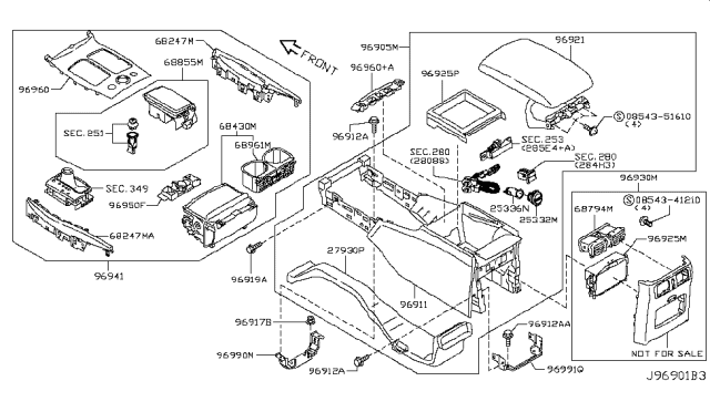 2017 Infiniti Q70 Hybrid Console Box Diagram 2