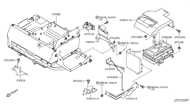 2018 Infiniti Q70 Cover-Auxiliary,Upper Diagram for 295K7-3WG0B