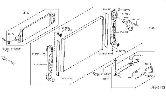 2017 Infiniti Q70 Hybrid Radiator,Shroud & Inverter Cooling Diagram 5