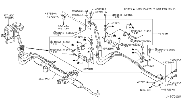 2014 Infiniti Q70 Power Steering Piping Diagram 1