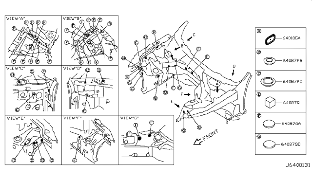 2014 Infiniti Q70 Hybrid Hood Ledge & Fitting Diagram 3