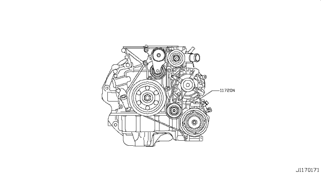 2017 Infiniti QX30 Fan,Compressor & Power Steering Belt Diagram 2
