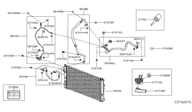 2017 Infiniti QX30 Condenser,Liquid Tank & Piping Diagram