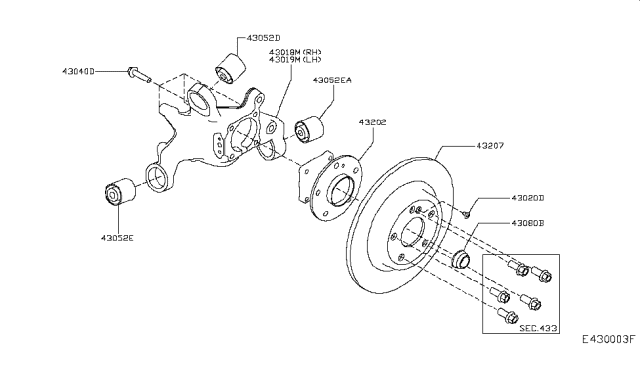 2018 Infiniti QX30 Rotor-Disc Brake,Rear Axle Diagram for 43206-5DA0A