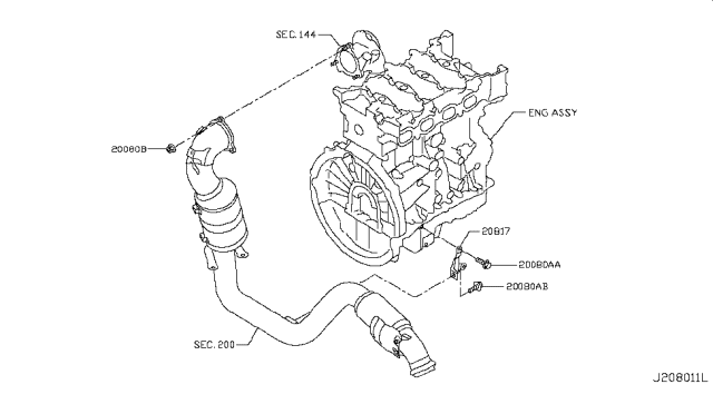 2017 Infiniti QX30 Catalyst Converter,Exhaust Fuel & URE In Diagram 2