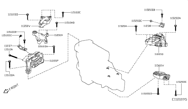 2018 Infiniti QX30 Stay-Engine Mounting,RH Diagram for 11237-5DA0A