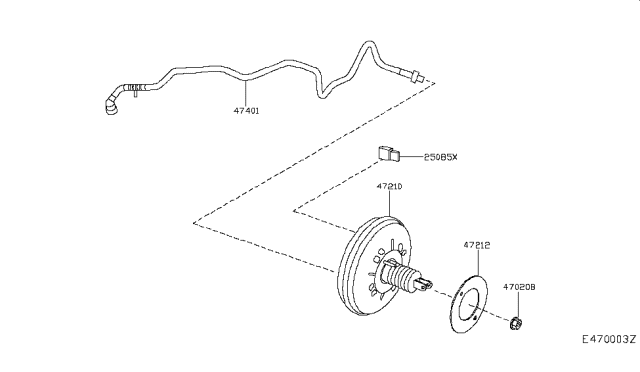 2017 Infiniti QX30 Tube-Booster To Tank Diagram for 47401-5DC0D