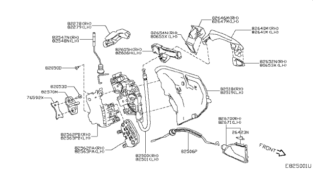 2019 Infiniti QX30 Grip-Outside Handle,Rh Diagram for 82640-5DB6A