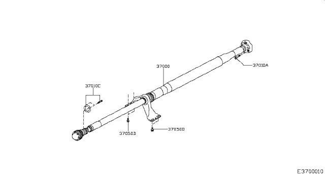 2019 Infiniti QX30 Shaft Assembly PROPELLER Diagram for 37000-5DA0C