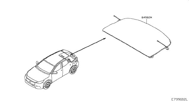 2018 Infiniti QX30 TONNEAU Cover Assembly Diagram for 84982-5DA0B