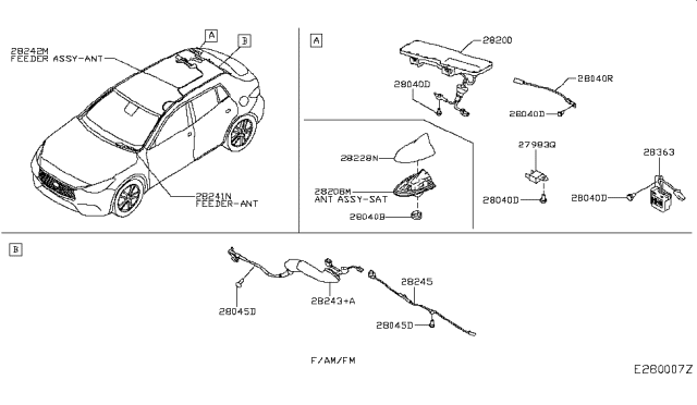 2017 Infiniti QX30 Feeder-Antenna Diagram for 28243-5DC5A