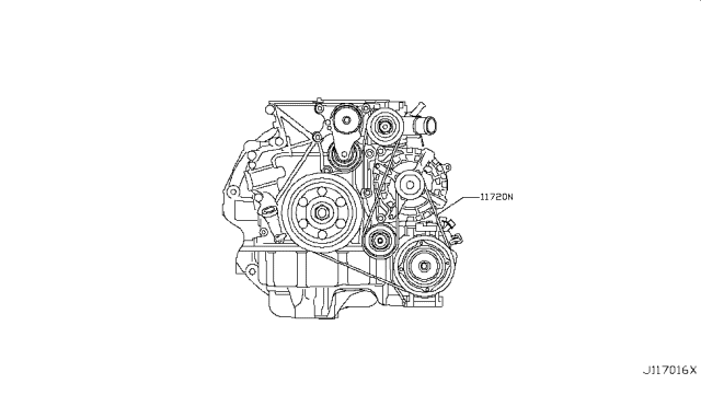 2019 Infiniti QX30 Fan & Alternator Belt Diagram for 11720-5DD0A