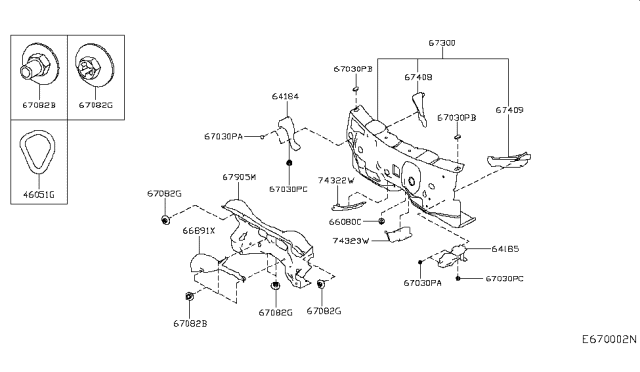 2019 Infiniti QX30 Reinforce-Floor Tunnel,LH Diagram for G4323-5DAMA