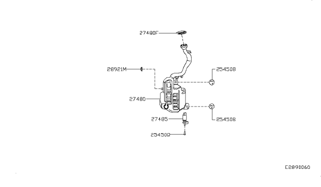 2017 Infiniti QX30 Cap-Windshield Washer Tank Diagram for 28913-5DA0A