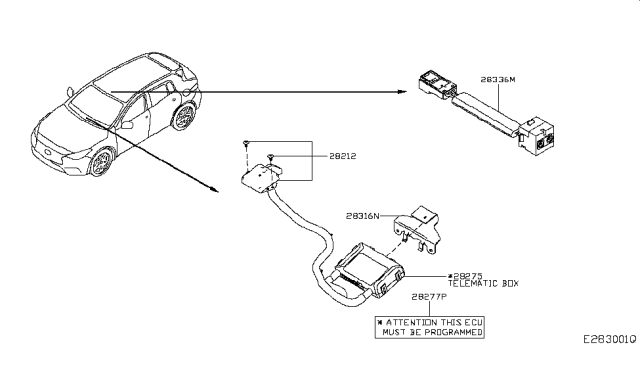 2019 Infiniti QX30 Bracket-Telephone Unit Diagram for 25233-5DA5A