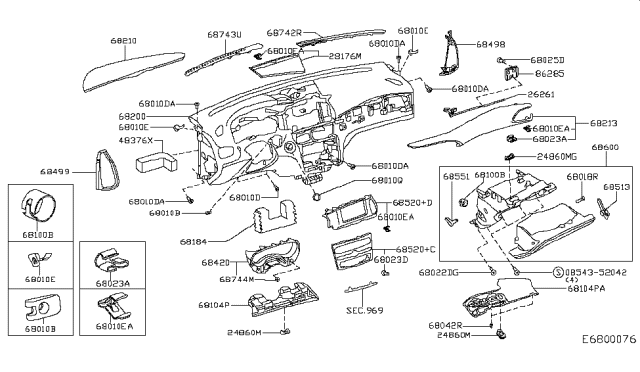 2019 Infiniti QX30 Grille-Front Defroster,RH Diagram for 68742-5DF0B