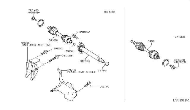 2018 Infiniti QX30 Front Drive Shaft (FF) Diagram 1