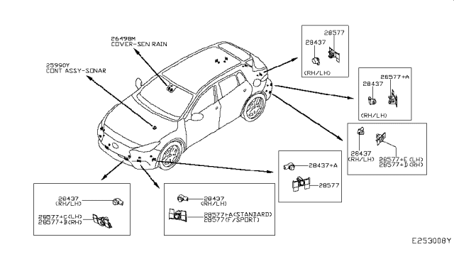 2019 Infiniti QX30 Cover Diagram for 28533-5DB5D