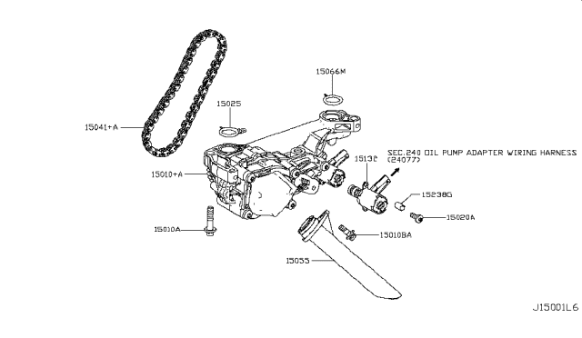 2018 Infiniti QX30 Chain Assy-Drive,Oil Pump Diagram for 15041-HG00A