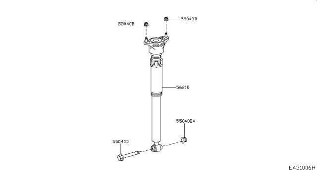 2019 Infiniti QX30 Shock Absorber Assy-Rear Diagram for 56200-5DB0A