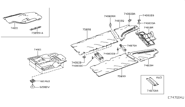 2017 Infiniti QX30 Floor Fitting Diagram 1