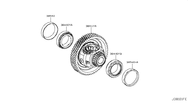 2018 Infiniti QX30 Retainer-Side Bearing Diagram for 38340-HG00A