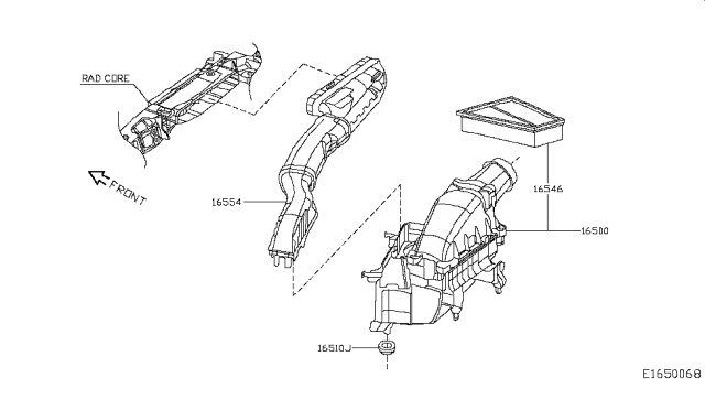 2019 Infiniti QX30 Air Cleaner Element Diagram for 16546-5DD0A