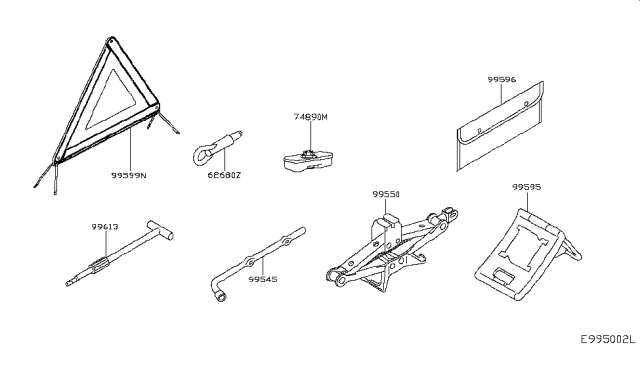 2018 Infiniti QX30 Tool Kit & Maintenance Manual Diagram